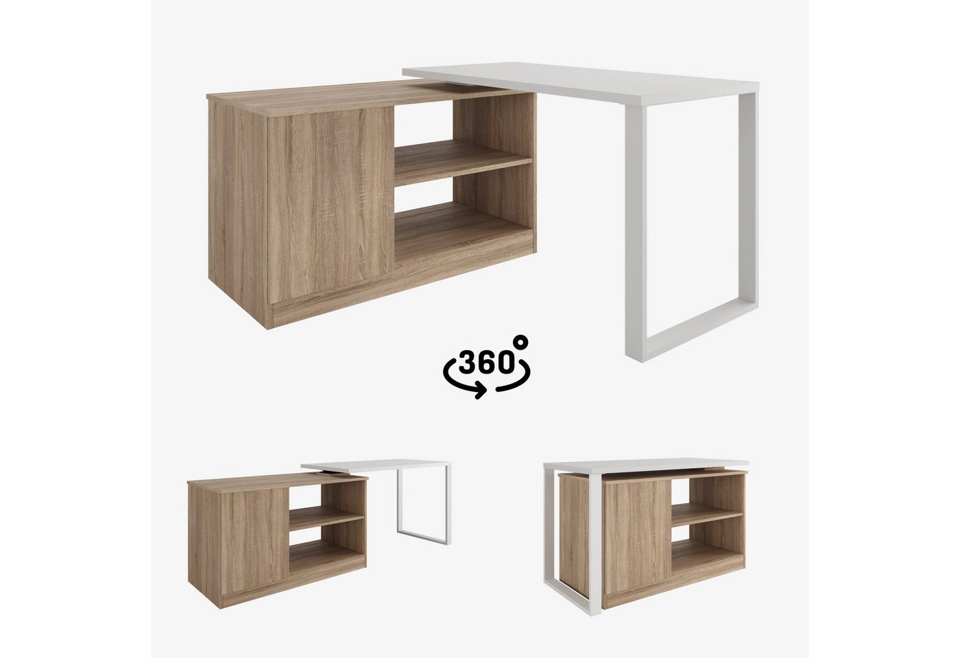 Platan Room Schreibtisch Drehbarer Eckschreibtisch Rio 3-in-1 Kommode Tisch Platan Room Schreibtisch Drehbarer Eckschreibtisch Rio 3-in-1 Kommode Tisch von Platan Room