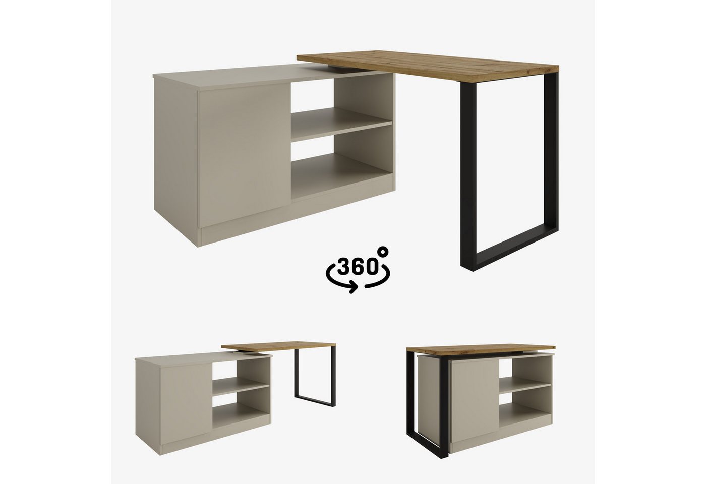 Platan Room Schreibtisch Drehbarer Eckschreibtisch Rio 3-in-1 Kommode Tisch Platan Room Schreibtisch Drehbarer Eckschreibtisch Rio 3-in-1 Kommode Tisch von Platan Room