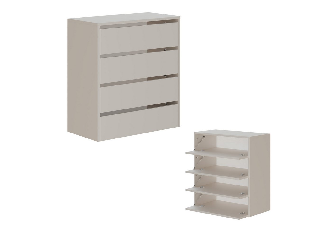 Platan Room Schuhschrank Toledo Schuhkommode Schuhregal 80 cm breit Flurschrank mit 2/4 Ablagen bis zu 16 Paar von Platan Room