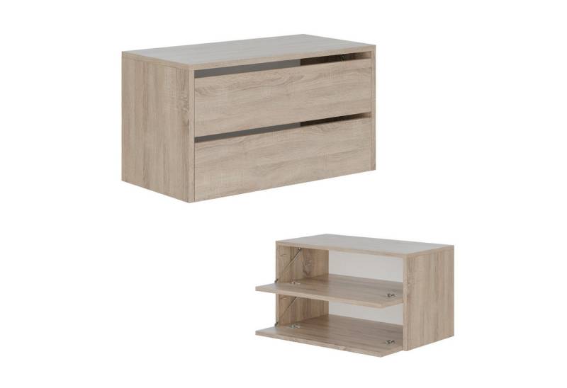 Platan Room Schuhschrank Toledo Schuhkommode Schuhregal 80 cm breit Flurschrank mit 2/4 Ablagen bis zu 16 Paar von Platan Room