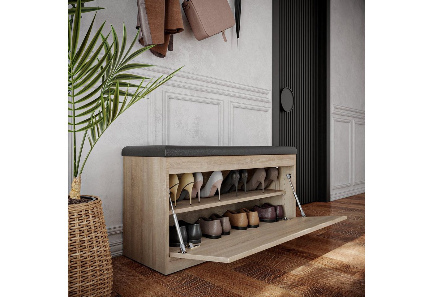 Platan Room Schuhschrank mit Sitzkissen, Schuhkommode, Schuhbank 100 cm breit Platan Room Schuhschrank mit Sitzkissen, Schuhkommode, Schuhbank 100 cm breit von Platan Room
