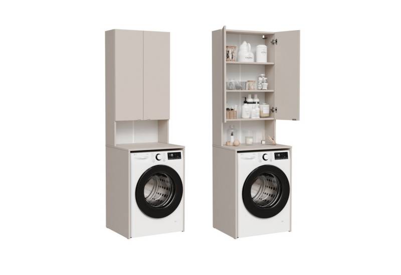 Platan Room Waschmaschinenumbauschrank Badschrank LORA Waschmaschinenschrank Badezimmer Hochschrank 210 x 65 x 50 cm von Platan Room