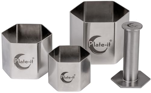 Plate-it Garnierringe Hexagon, 4-teiliges Set von Plate-it