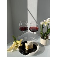 Handgemachte Gewellte Weingläser Elegantes 2Er-Set, Einzigartiges Trinkgeschirr von PlatePillowsHome