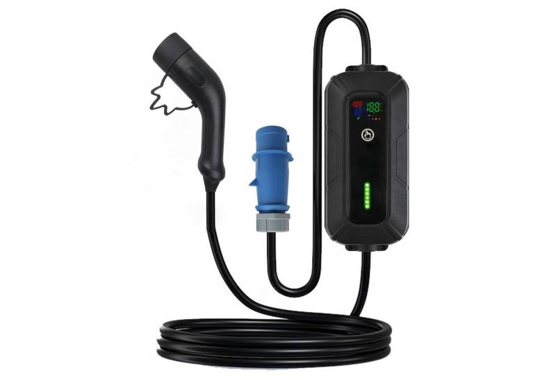 Platinet Elektroauto-Ladestation E-Auto Ladegerät 11 kW 3 Phasen mit CEE Rot Stecker 5 m Kabel von Platinet