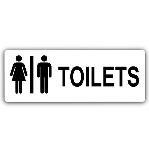 Aluminium-Schild, unisex, weißes Metall-Logo, WC-WC, Toilette, Tür, Hinweis, Büro, Geschäft, Zuhause, Lager, Schule von Platinum Place