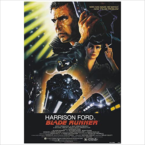 Blade Runner Original Movie Tin Harrison Ford Poster Metall Aluminium Schild Wandkunst Türschild Film Zimmer Man Cave fast A4 Größe 280 x 190 mm von Platinum Place