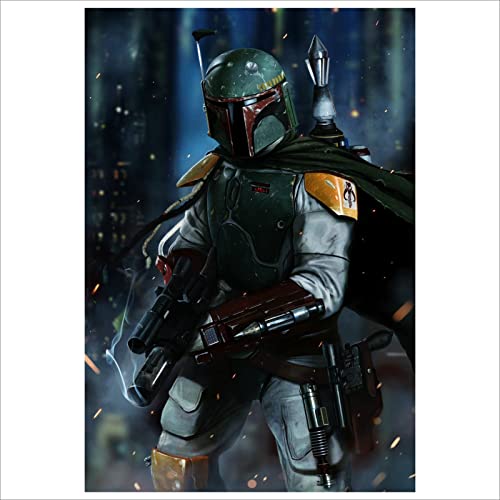 Boba Fett Movie Tin Star Wars Poster Metall Aluminium Schild Wandkunst Türschild Film Zimmer Man Cave fast A4 Größe 280 x 190 mm von Platinum Place