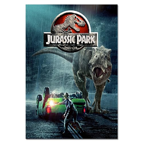 Jurassic Park Metall-Blechschild Aluminium Wandkunst Film TV Film Room Man Cave T-Rex Flare Design 2 fast A4 Größe 280 x 190 mm von Platinum Place