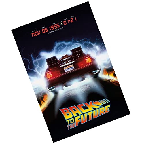 Metal Back to the Future Delorean Car Movie Poster Aluminium Schild Türschild Wandfolie Marty McFly Doc Braun von Platinum Place