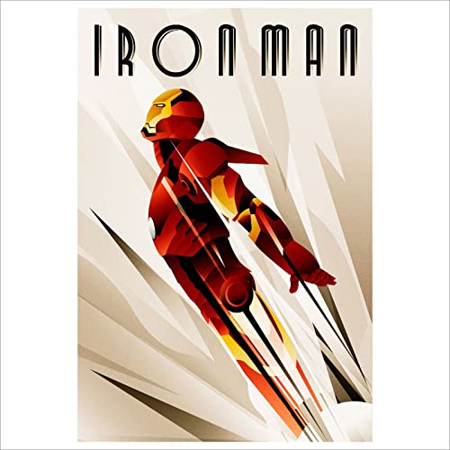 Metall-Film-Poster "Iron Man", Art-Deco-Poster, Aluminiumschild, Wandkunst, Tür, Film, Zimmer, Männerhöhle, Marvel, fast A4, Größe 280 x 190 mm von Platinum Place