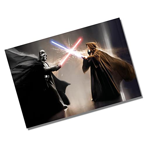 Metall-Filmplakat, Star Wars, Obi, Wan und Darth Vader, Film, Aluminium, Wandkunst, Türschild, Fernsehzimmer, Männerhöhle, A6, Größe 15 x 10 mm, klein D1 von Platinum Place