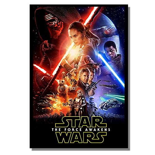 Metall-Filmposter "Star Wars The Force Awakens", Aluminium-Schild, Wandkunst, Türschild, TV-Raum, Männerhöhle, fast A4, Größe 280 x 190 mm, D1 von Platinum Place