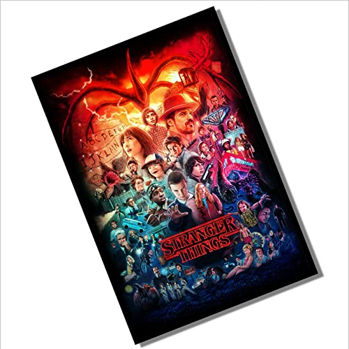 Metall-Poster "Stranger Things" aus Aluminium, TV-Schild, Wandkunst, Türschild, Folie, Männerhöhle, ca. A6, 150 x 100 mm, D1 von Platinum Place