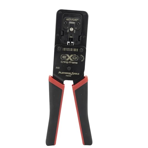 Platinum Tools ezEX RJ45 Cat6a Netzwerk Crimpzange - Schwarz/Rot - EXO - Crimping Zange - Stanzformen, Schneideisen von Platinum Tools