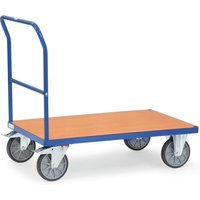 fetra® Plattformwagen mit Schiebebügel, Ladefläche BxT 700 x 1.000 mm, brillantblau von fetra®