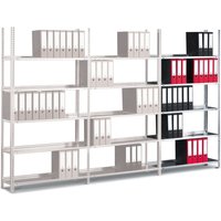 META Aktenregal AF, einseitig, ohne Abdeckboden, verzinkt, HxBxT 2.200 x 750 x 300 mm von META