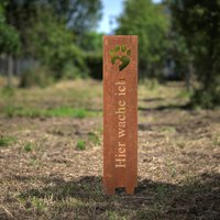 Gartenstecker | Gartenstele Hier Wache Ich Edelrost Rostoptik Gartenstecker | Gartenstele Hier Wache Ich Edelrost Rostoptik von PlatzArtDesigns