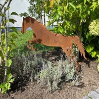 Gartenstecker Pferd Springend | Edelrost Beetstecker Rostoptik Gartenstecker Pferd Springend | Edelrost Beetstecker Rostoptik von PlatzArtDesigns