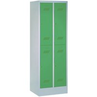 PAVOY Kleiderspind mit Sockel + Drehriegelverschluss, 2-stöckig, 4 Fächer, HxBxT 1.850 x 600 x 500 mm, lichtgrau, himmelblau PAVOY Kleiderspind mit Sockel + Drehriegelverschluss, 2-stöckig, 4 Fächer, HxBxT 1.850 x 600 x 500 mm, lichtgrau, himmelblau von Pavoy