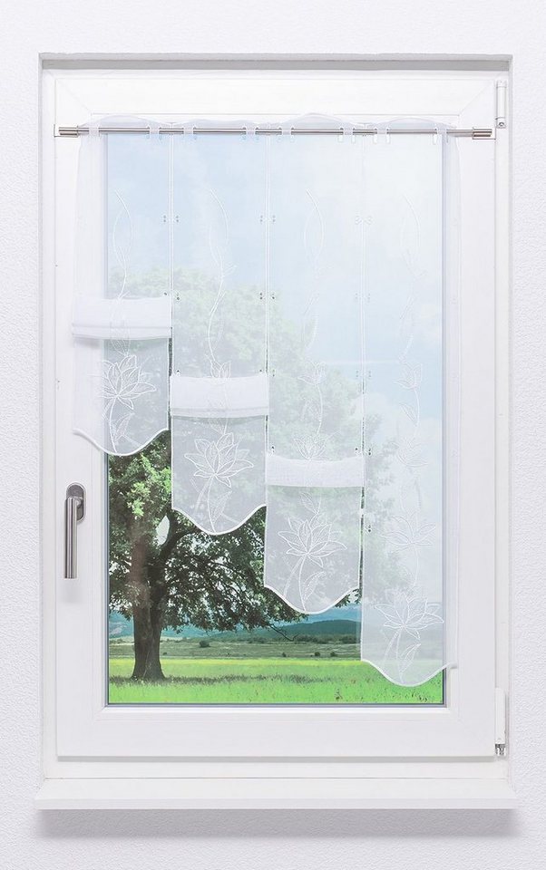 Panneaux Kelchblüten, Plauener Spitze®, (1 St), transparent, HxB 95x48cm von Plauener Spitze®