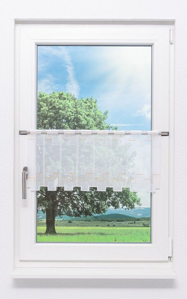 Scheibengardine Blocks, Plauener Spitze®, (1 St), transparent, HxB 30x41.5cm von Plauener Spitze®