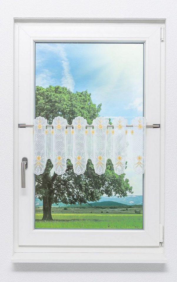 Scheibengardine Blütezeit, Plauener Spitze®, (1 St), transparent, HxB 30x48cm von Plauener Spitze®