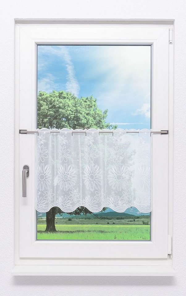 Scheibengardine Blumenzeit, Plauener Spitze®, (1 St), transparent, HxB 40x48.6cm von Plauener Spitze®