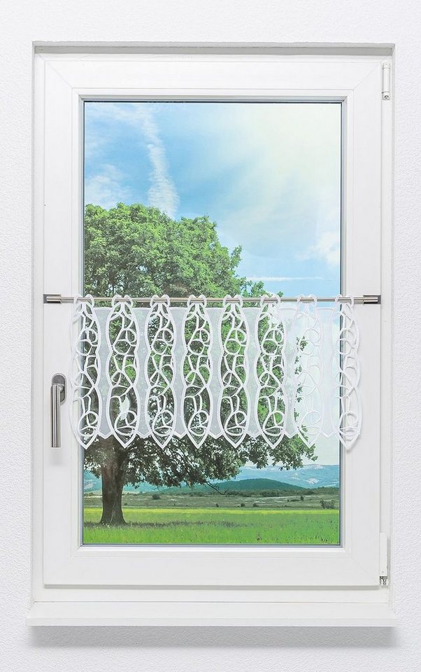 Scheibengardine Loop, Plauener Spitze®, (1 St), transparent, HxB 32x40.5cm von Plauener Spitze®