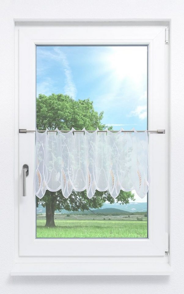 Scheibengardine Melanie, Plauener Spitze®, (1 St), transparent, HxB 35x48.6cm von Plauener Spitze®