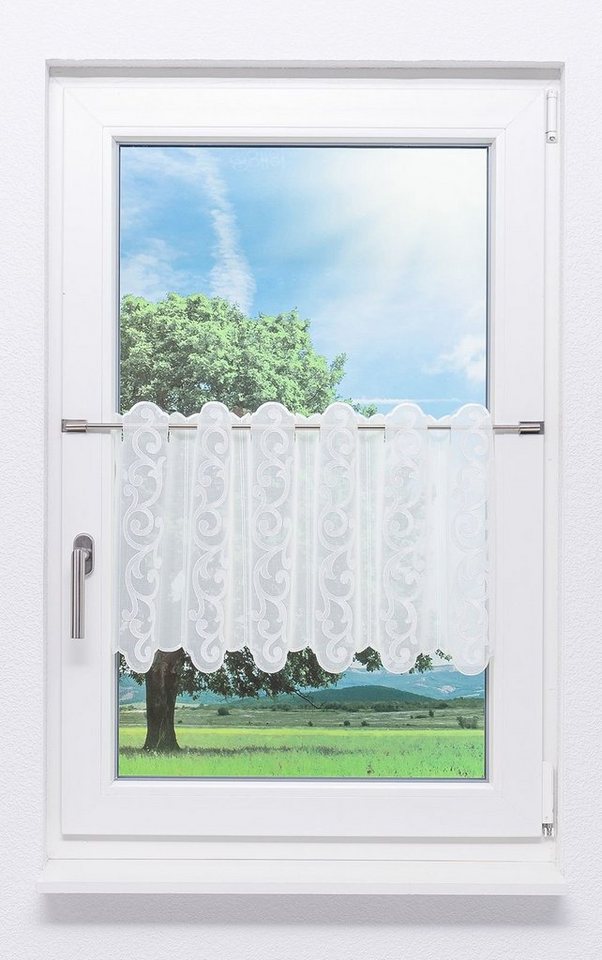 Scheibengardine Reigen, Plauener Spitze®, (1 St), transparent, HxB 40x44cm von Plauener Spitze®