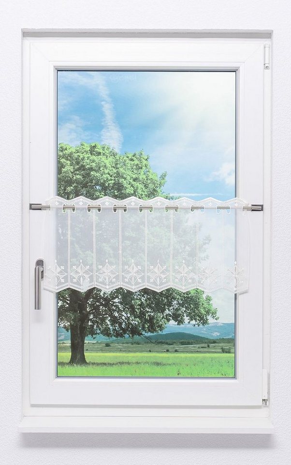 Plauener Spitze® Scheibengardine Windrose, (1 St), transparent, HxB 30x40.5cm von Plauener Spitze®