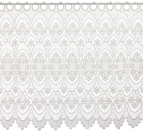 Plauener Spitze by Modespitze, Store Bistro Gardine Scheibengardine mit Stangendurchzug, hochwertige Stickerei, Höhe 60 cm, Breite 112 cm, Creme Plauener Spitze by Modespitze, Store Bistro Gardine Scheibengardine mit Stangendurchzug, hochwertige Stickerei, Höhe 60 cm, Breite 112 cm, Creme von Plauener Spitze