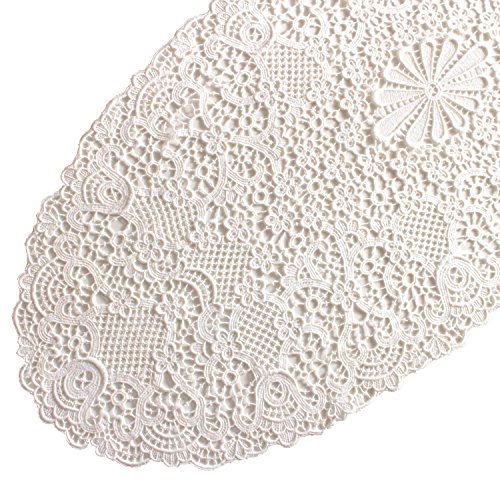 Plauener Spitze by Modespitze 2204_e_4090 Tischdecke Admeto, 40 x 90 cm oval, creme von Plauener Spitze by Modespitze