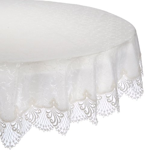 Plauener Spitze by Modespitze 3086E_14_120 Tischdecke Nizza E, Größe 120 cm, rund von Plauener Spitze