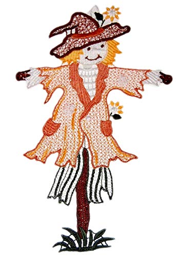 Fensterbild "Vogelscheuche" Plauener Spitze®, Größe 28 cm, 5-farbig von Plauener Spitze