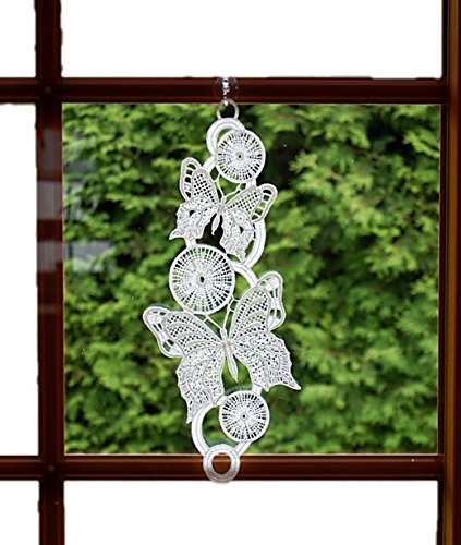 Plauener Spitze Fensterbild 17x38 cm + Saugnapf Schmetterling Frühlingsbote Spitzenbild Fensterdeko Plauener Spitze Fensterbild 17x38 cm + Saugnapf Schmetterling Frühlingsbote Spitzenbild Fensterdeko von Plauener Spitze