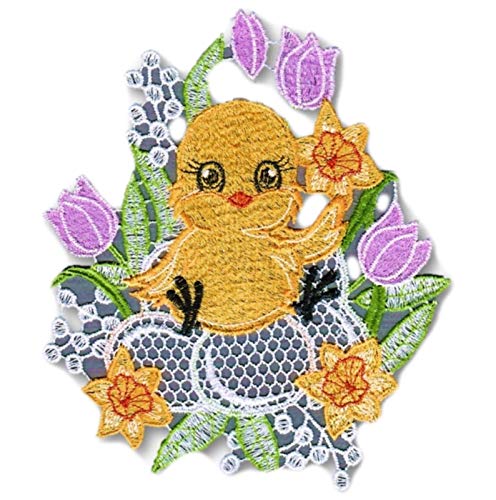 Plauener Spitze Fensterbild Ostern Küken Tulpen Bunt Spitzenbild 15x20 cm + Saugnapf Plauener Spitze Fensterbild Ostern Küken Tulpen Bunt Spitzenbild 15x20 cm + Saugnapf von Plauener Spitze