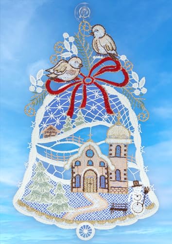Plauener Spitze Fensterbild Weihnachten Glocke 26 cm Weihnachtsdekoration Fensterdekoration Fensterschmuck Farbig mit Saugnapf Plauener Spitze Fensterbild Weihnachten Glocke 26 cm Weihnachtsdekoration Fensterdekoration Fensterschmuck Farbig mit Saugnapf von Plauener Spitze