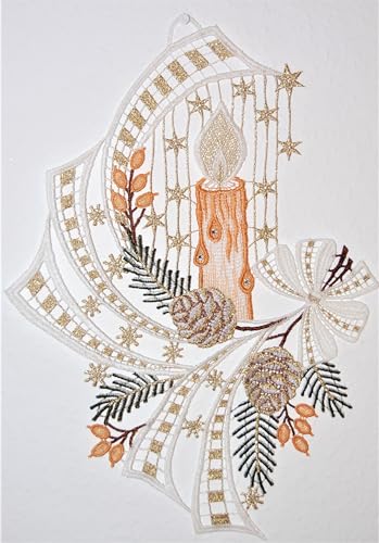 Plauener Spitze Fensterbild Weihnachten Kerze Terrakotta Kristall Fensterdekoration Glitzerstein Weihnachtsdekoration Weihnachtsschmuck mit Saugnapf Plauener Spitze Fensterbild Weihnachten Kerze Terrakotta Kristall Fensterdekoration Glitzerstein Weihnachtsdekoration Weihnachtsschmuck mit Saugnapf von Plauener Spitze