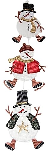 Plauener Spitze Fensterbild Weihnachten Schneemann Mobile Winter 55 cm Fensterdekoration Weihnachtsdekoration incl. Saugnapf von Plauener Spitze
