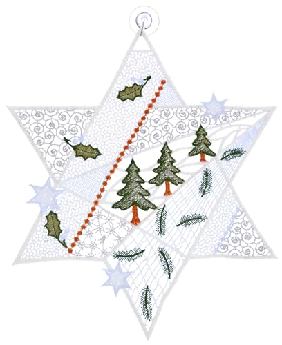 Plauener Spitze Fensterbild Weihnachten Stern Blau Silber 26 cm Weihnachtsdekoration Fensterdekoration Fensterschmuck Farbig mit Saugnapf Plauener Spitze Fensterbild Weihnachten Stern Blau Silber 26 cm Weihnachtsdekoration Fensterdekoration Fensterschmuck Farbig mit Saugnapf von Plauener Spitze