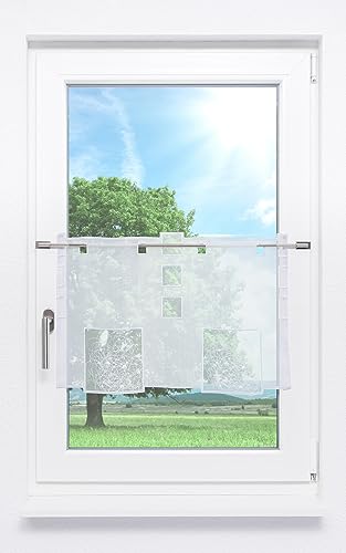 Plauener Spitze Scheibengardine Analiza (Bx H) 94cm * 40cm weiß/Reinweiß von Plauener Spitze