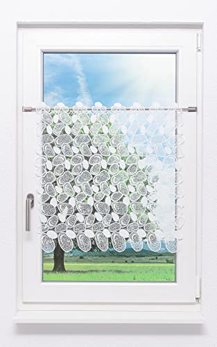 Plauener Spitze Scheibengardine Kieselsteine (Bx H) 112cm * 60cm weiß von Plauener Spitze