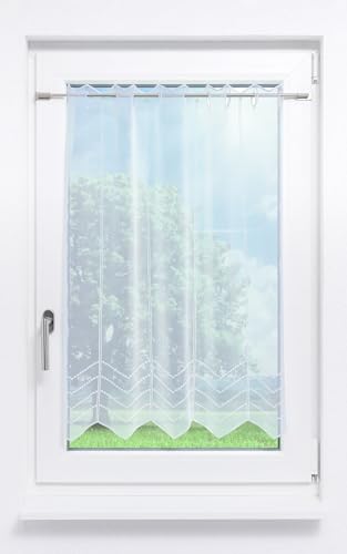 Plauener Spitze Scheibengardine Melissa #1W (Bx H) 259,2cm * 90cm reinweiß/Weiß von Plauener Spitze