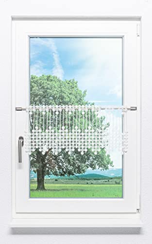 Plauener Spitze Scheibengardine Pearl (Bx H) 72cm * 30cm weiß von Plauener Spitze