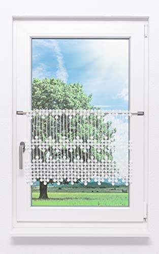 Plauener Spitze Scheibengardine Pearl (Bx H) 88cm * 45cm weiß von Plauener Spitze