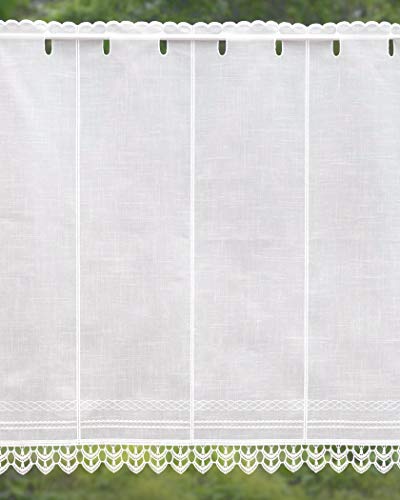 Plauener Spitze Scheibengardine Spitzengardine im Landhausstil Farbe : Creme (60x80 cm) von Plauener Spitze