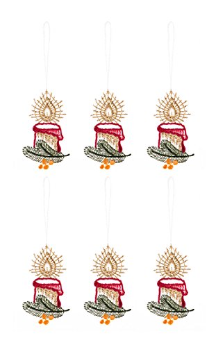 Plauener Spitze Weihnachtsornament 'Kerzen' 6er Set rot, Gold - Glocke - Hängend - Traditionell - Weihnachten Plauener Spitze Weihnachtsornament 'Kerzen' 6er Set rot, Gold - Glocke - Hängend - Traditionell - Weihnachten von Plauener Spitze