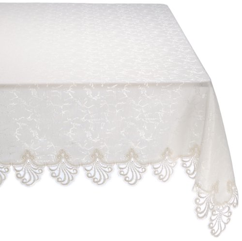 Plauener Spitze by Modespitze 3086E_11_110160 Tischdecke Design Nizza, 11 cm breite Spitze, 110 x 160 cm rechteckig Plauener Spitze by Modespitze 3086E_11_110160 Tischdecke Design Nizza, 11 cm breite Spitze, 110 x 160 cm rechteckig von Plauener Spitze